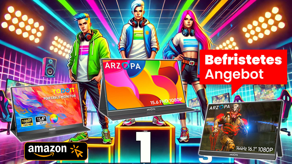 Deal: Amazon verpulvert mobile Monitore bis 144 Hz - und sie erobern Platz 1 bis 3 der Charts