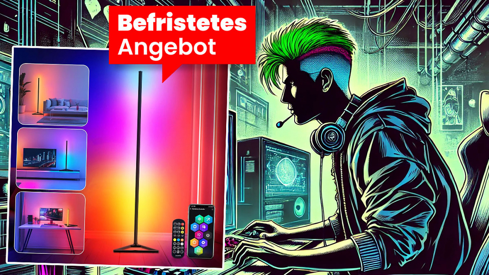 Befristeter Deal: Smarte RGBIC-Stehlampe fliegt bei Amazon für keine 43 Euro raus