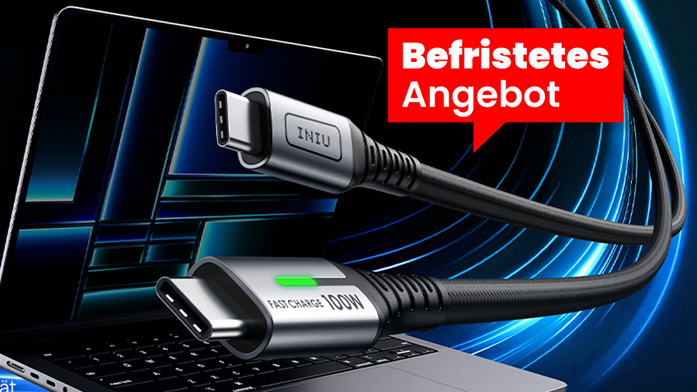 44% Rabatt-Deal: USB-C-Kabel mit 100W, Schnell-Ladung und 2 Metern Länge kostet bei Amazon jetzt keine 7 Euro