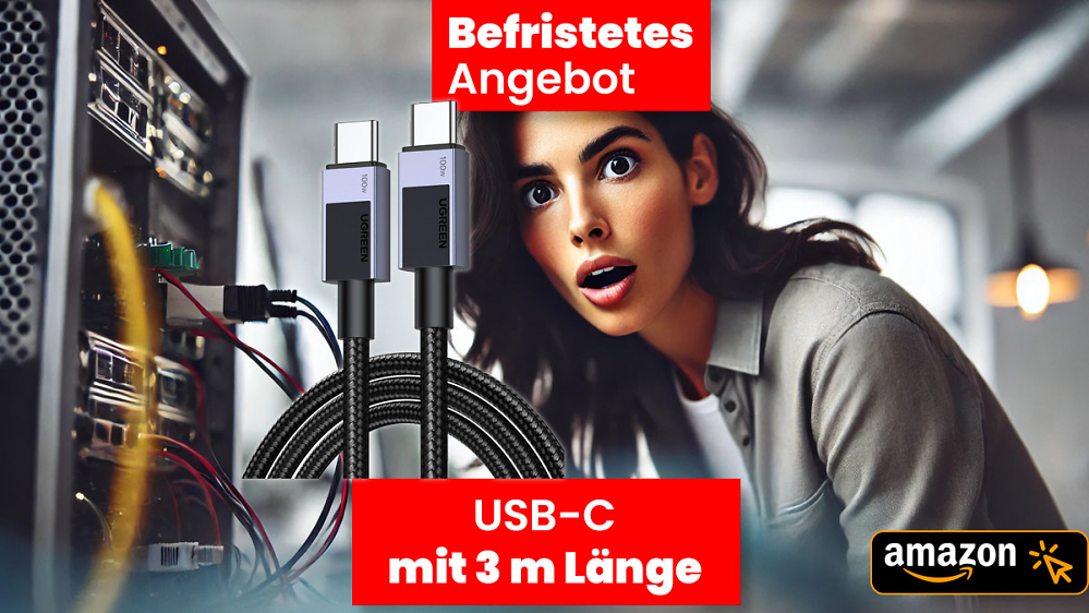 Es kommt doch auf die Länge an: 3 m-USB-C-Kabel im befristeten Angebot