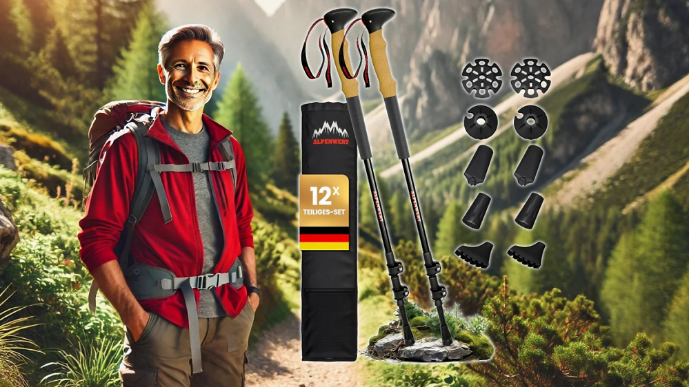 Mit Alpenwert auf großem Fuß: Leichte Wanderstöcke zum unschlagbaren Preis - jetzt 42 % günstiger durchstarten