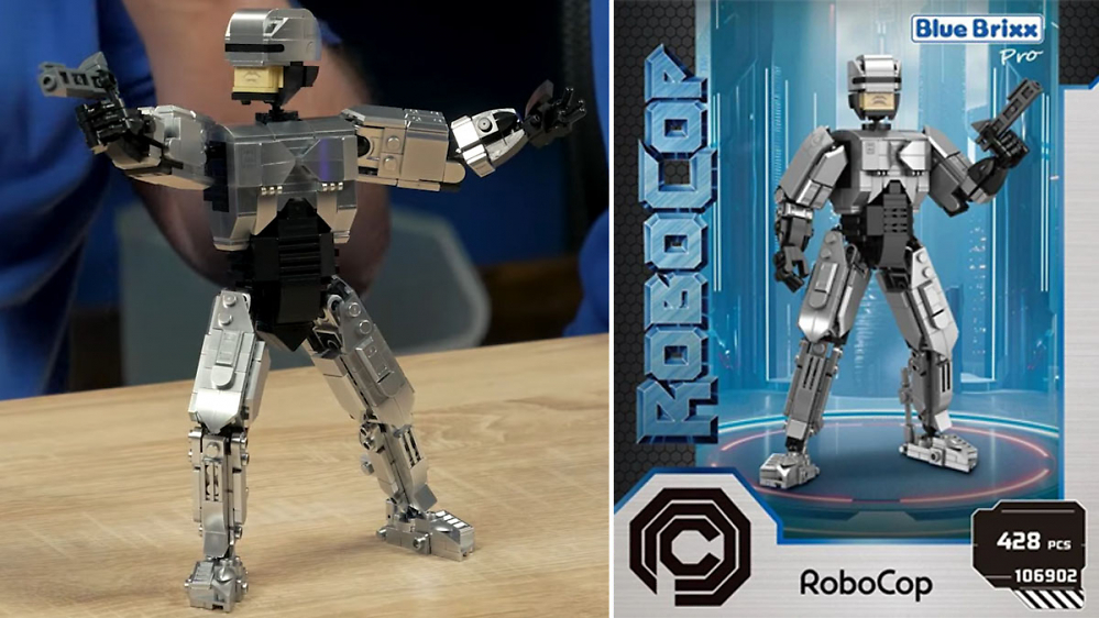 Prints statt Sticker: Bluebrixx präsentiert bewegliche Robocop-Actionfigur aus 423 Steinen
