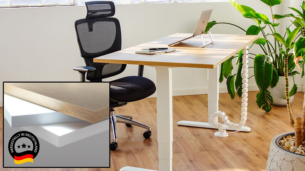 Ergonomie, aber nicht erschwindelt: Höhenverstellbarer Schreibtisch mit langer Garantie stark reduziert