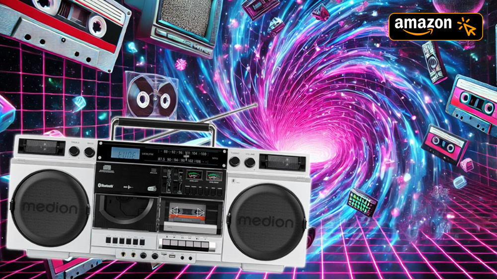 Retro ist auch der Preis: Ghettoblaster mit CD, Kassette, Bluetooth unter Vergleichspreis (Deal)