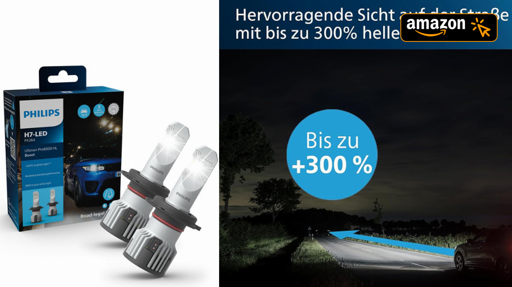 Osram Night Braker zu teuer? LED-Scheinwerferlampen von Philips mit 300% hellerem Licht & Straßenzulassung sind deutlich billiger