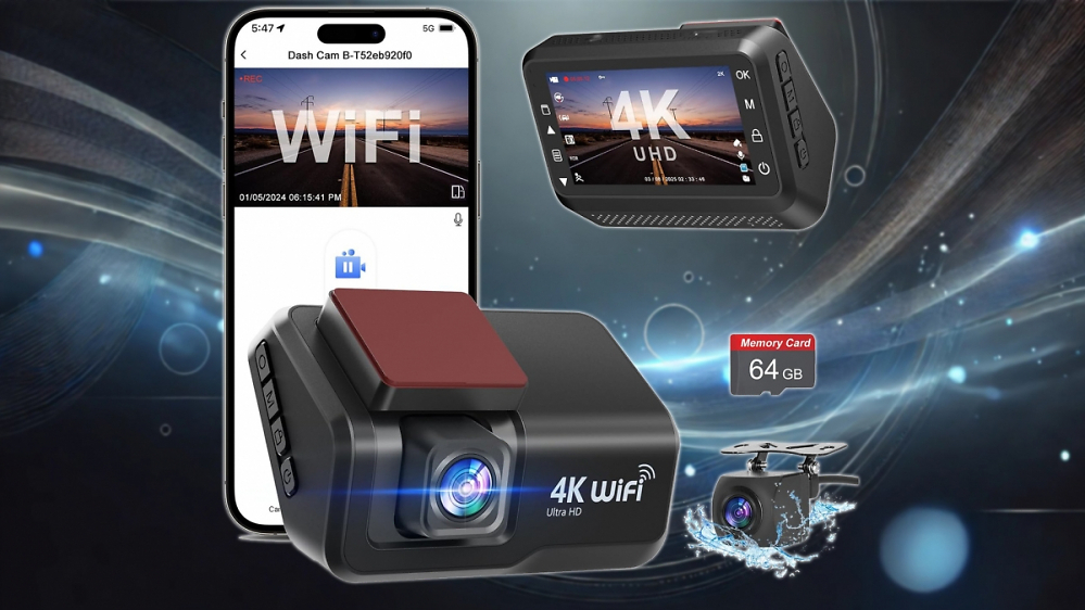 4K-Dashcam mit Nachtsicht: Chortau B-T52 jetzt unter 50 Euro - mit App & Parküberwachung