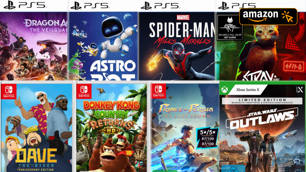 Amazon verballert Videospiele: bis zu 85 % Rabatt auf PS5, Xbox Series & Nintendo Switch