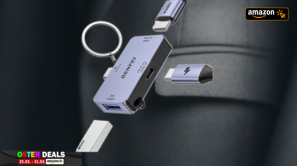 Prime Day Frühlingsangebot | 3-in-1-USB-Hub für den Schlüsselbund zum Tiefstpreis 