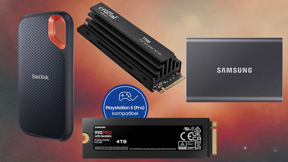 Deal: Festplatte adé - Amazon rabattiert SSDs: Externe (USB) und interne (SATA, PCIe 4.0/5.0, PS5-komp.) ab 16,99€