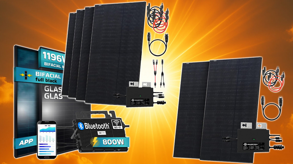 Preis schmilzt: Balkonkraftwerke mit 4 (Full Black) und 2 Panels bei Amazon billiger als sonst