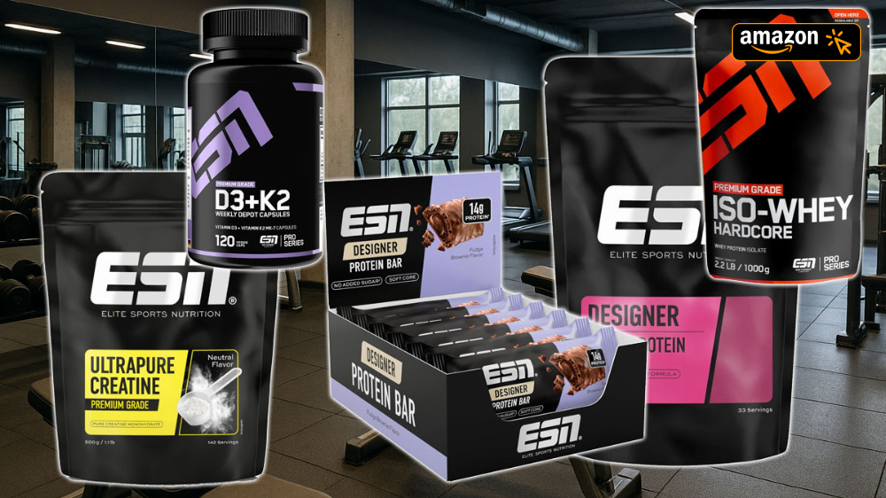 Befristet haut Amazon raus: ESN Whey, Platz 1 Proteinriegel, Creatin, Vitamin D, Koffein uvm.