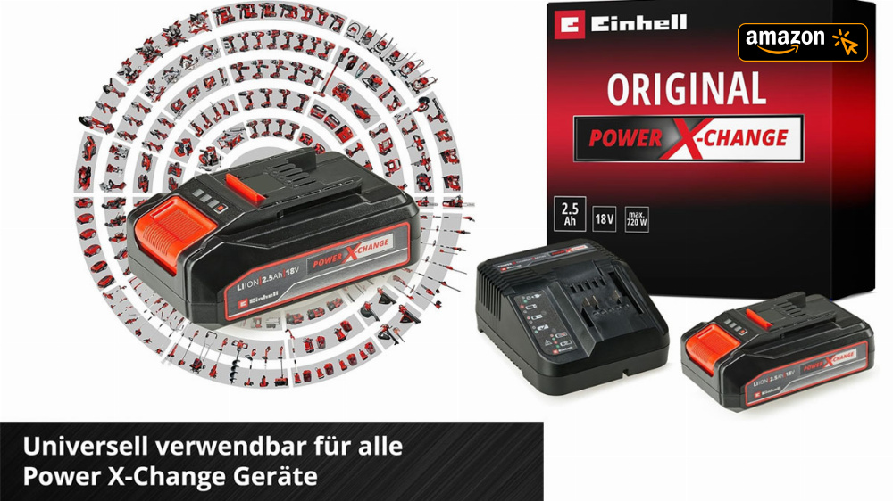 Wie lange diesmal? Einhell 18V Akku-Kit inkl. Schnell-Ladegerät rutscht auf 19,99€