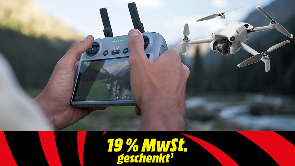Rabatt + MwSt.-Abzug: MediaMarkt wirft DJI Mini 4 Pro günstiger denn je raus