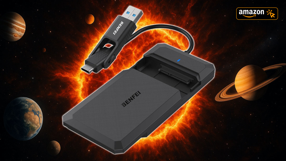 9 € ausgeben oder 30 weg: Amazon verfeuert Gehäuse für externe Festplatte mit USB-C und -A