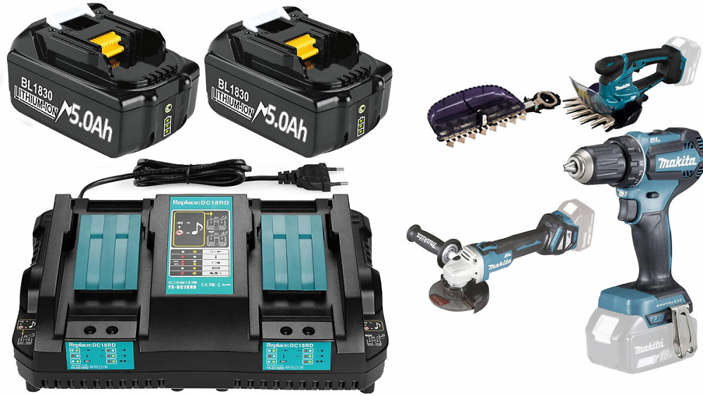 Aprilscherz im Juni? 2x 18V-Akku 5,0 Ah für Makita & Doppel-Ladegerät unter 70€ - wie lange?