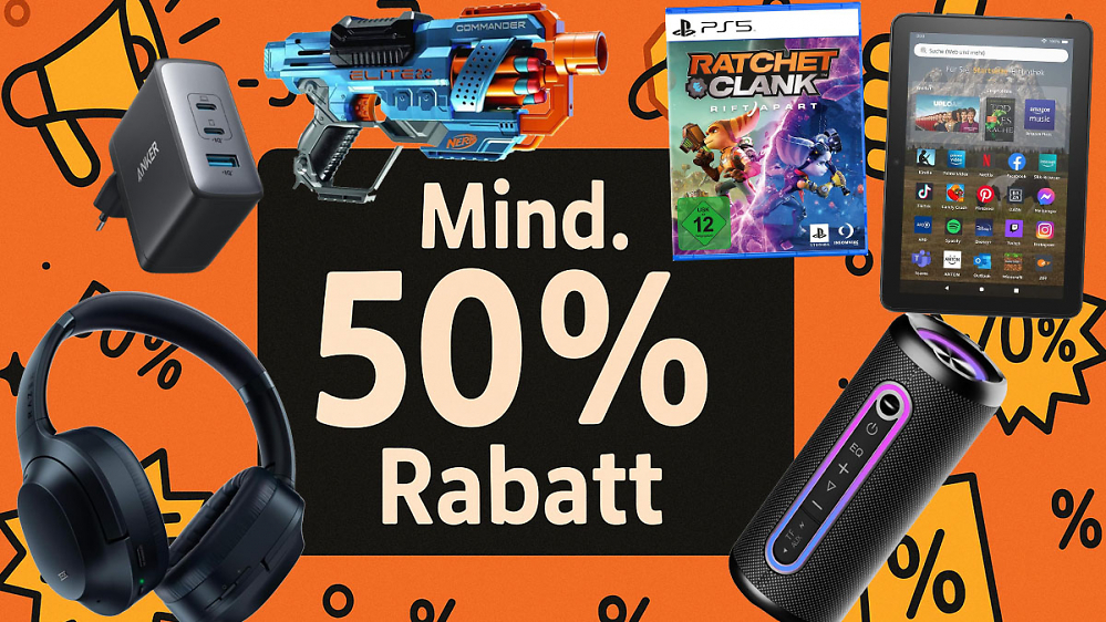 Die besten Amazon-Angebote: 50 Top-Deals mit mind. 50 Prozent Rabatt