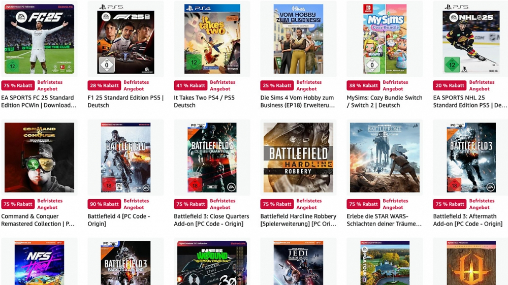 EA-Spiele bis zu 90% günstiger: Für PC, PS5, Xbox & Switch ab 1,99€
