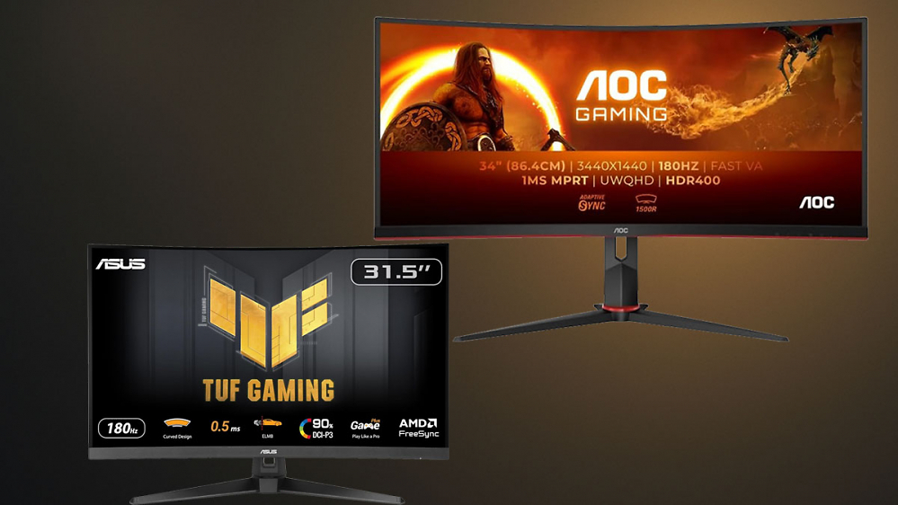 Krasse Tiefstpreise: Zwei Curved Gaming-Monitore von Asus (32") & AOC (34" Ultrawide) ab 190€