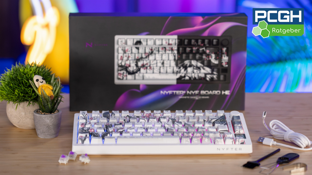 Nyfter Nyfboard HE im Test: Gut gedämmter Blickfang mit Mini-Bildschirm für 200 Euro