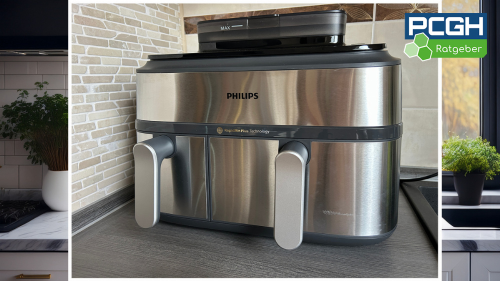 Philips Steam Airfryer NA550 Dual Basket im Test: Fritteuse und Dampfgarer in einem