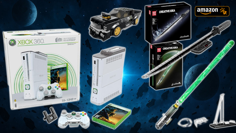 Hälfte vergriffen: Xbox 360 aus Noppensteinen zum neuen Tiefstpreis - Lichtschwerter im Amazon-Sale