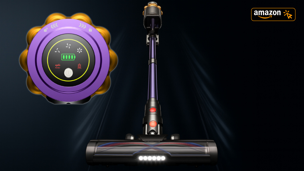 Dyson-Klon räumt Amazon leer: Akku-Staubsauger mit OLED, 70 Min Laufzeit für 149 € - über 10.000 Mal bestellt