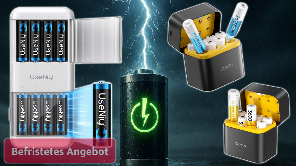 Blitz und Preisdonner ab 12 € bei Amazon: 1,5- statt 1,2-Volt-Akkus rauschen in großen AA-Sets aus dem Lager