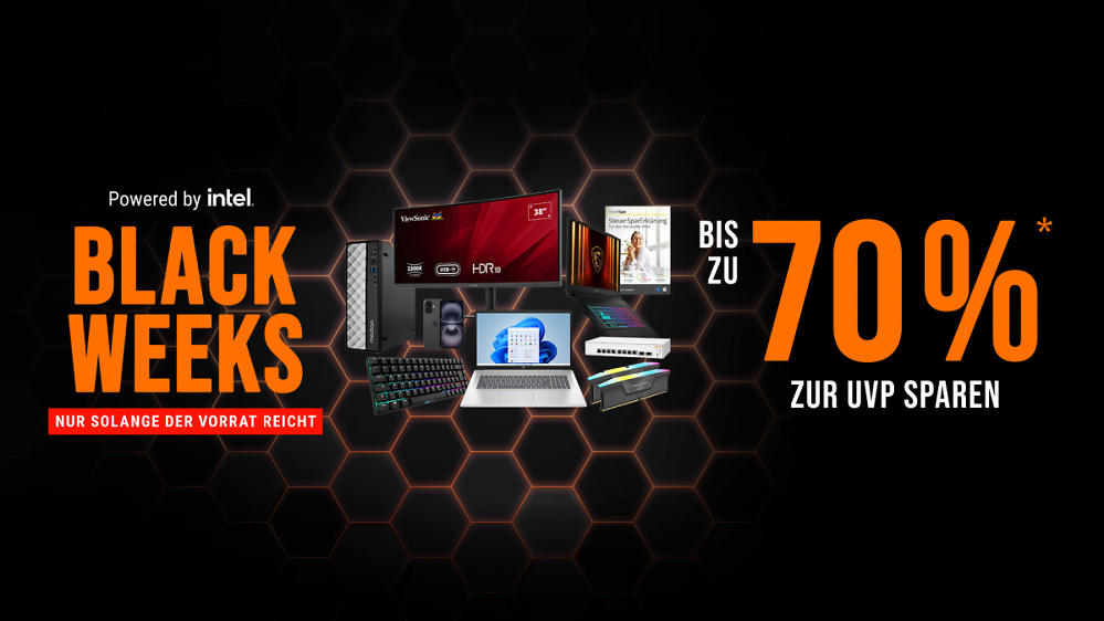 NBB notebooksbilliger.de Black Weeks: Bis zu 70 % Rabatt auf Aktionsprodukte