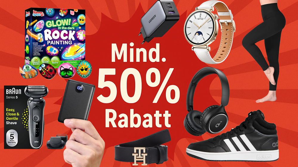 Halber Preis oder noch günstiger: Die 50 besten Amazon-Angebote, bei denen man jetzt mind. 50% Rabatt bekommt