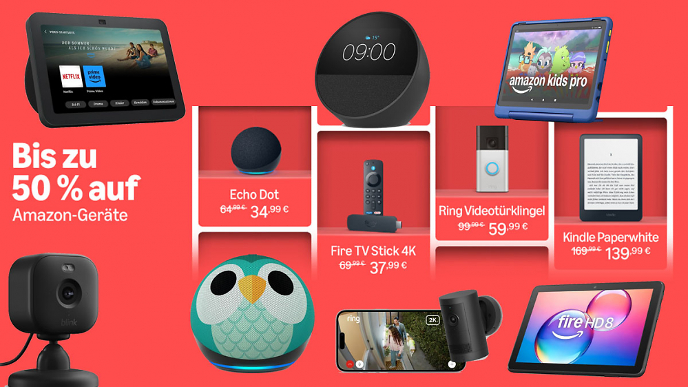 Fire TV Stick 4K mit 46% Rabatt - weitere Amazon-Geräte für Alexa, Prime Video & Co. günstiger: Echo, Kindle, Ring
