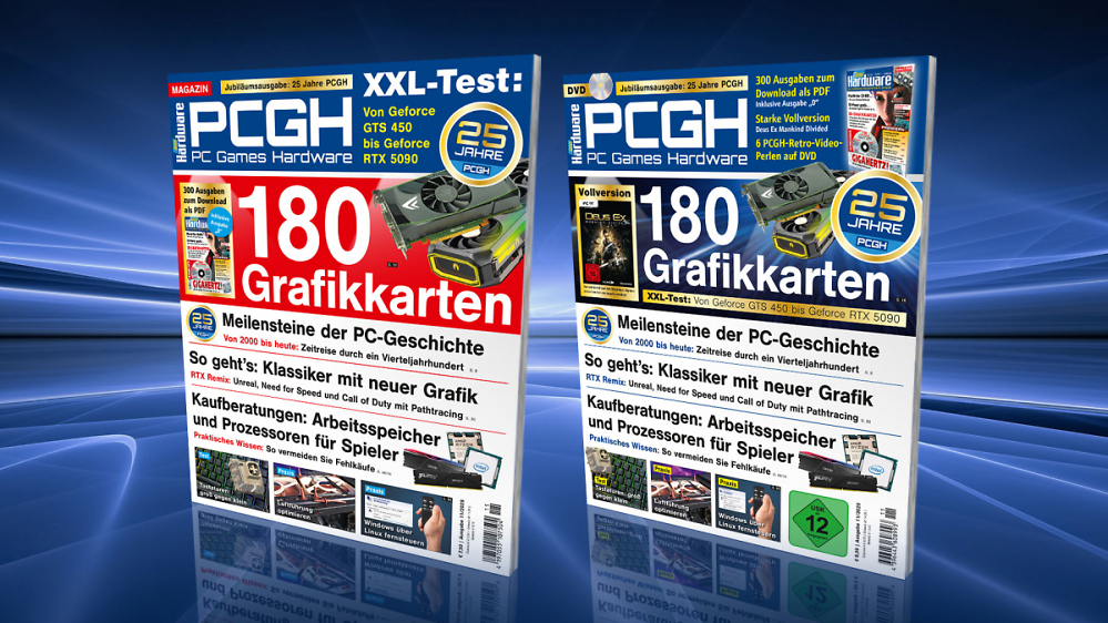 Jubiläumsausgabe PCGH 11/2025 mit 300 Ausgaben als PDF-Download und vielem mehr