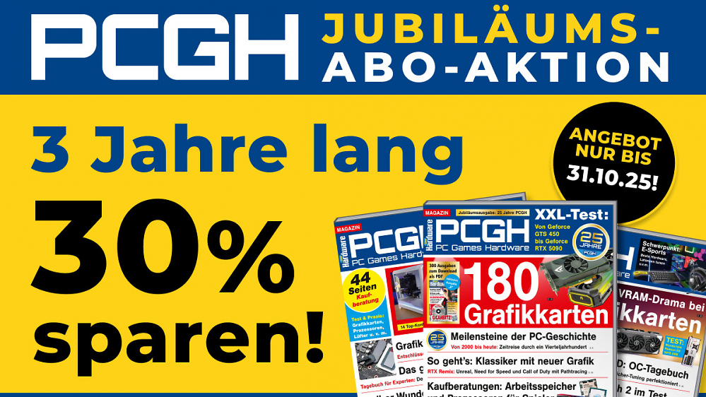 PCGH-Aktion für PLUS: 3 Jahre lang 30 % beim Abo sparen - nur noch bis 31.10.