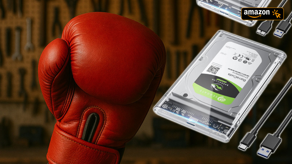 Für 7,64 € rausgeboxt: Transparentes Gehäuse zum Bau externer Festplatte und SSD bei Amazon