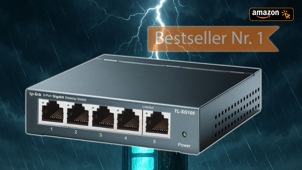 Amazons Platz 1 kracht auf 13 Euro: Gigabit Switch von TP-Link mit 5 Ports und 5.000 Sales in einem Monat