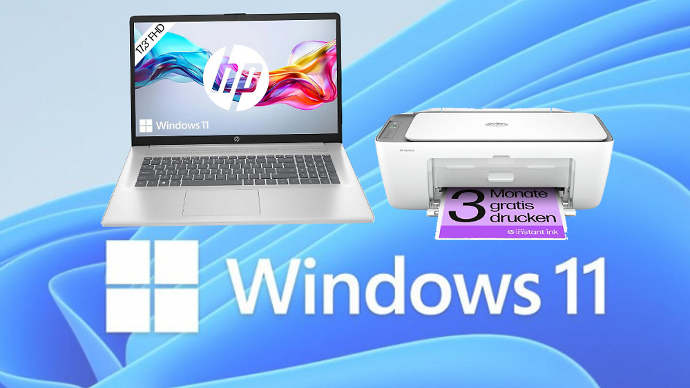 Amazon vs. MediaMarkt: Preiskampf drückt HP-Laptop mit 17,3" inklusive Drucker unter 380€