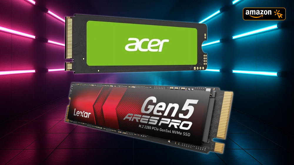 Wieder nur 24h lang? PCI-e-5.0-SSD unter 100 Euro und Acer-1TByte-SSD für nur 0,043 €/GByte bei Amazon