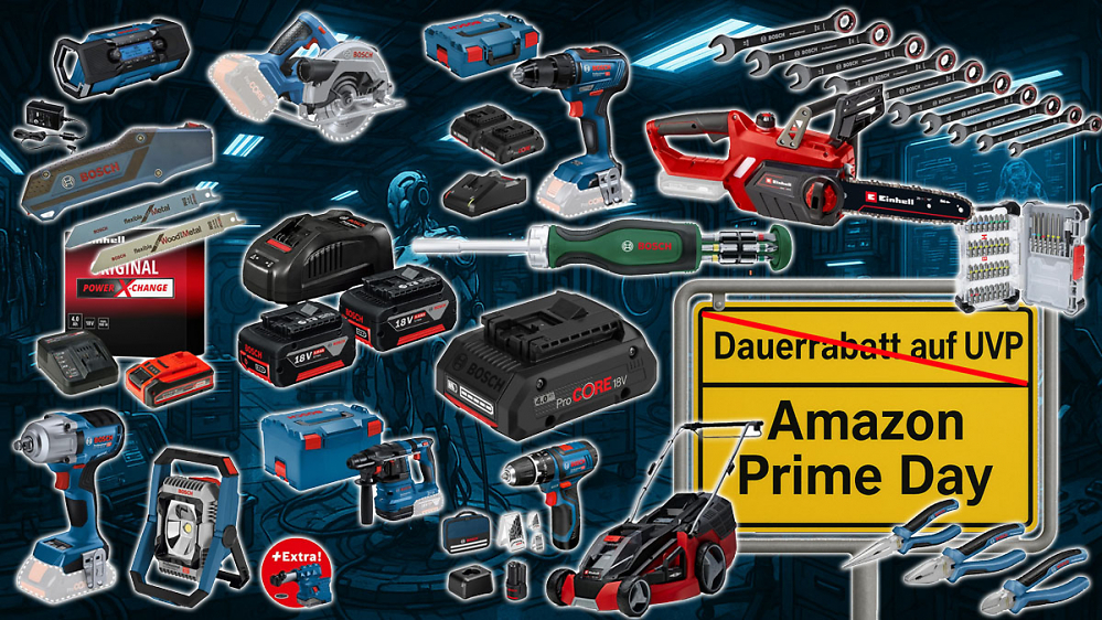 Am Prime Day verputzt Amazon Bosch Pro & Einhell ab 11 €: 18V-Akku, Mini-Säge, Kettensäge, Akkuschrauber, Ratschenschlüssel uvm.