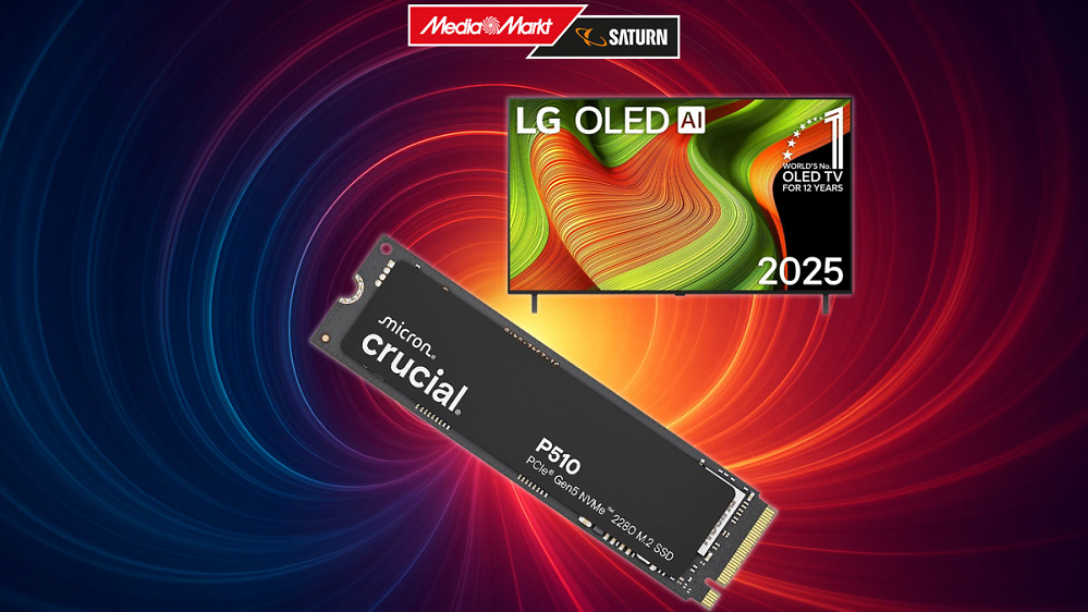 Jetzt nirgendwo günstiger als bei MediaMarkt: PCI-e-5.0-SSD Crucial P510 & LG OLED B5