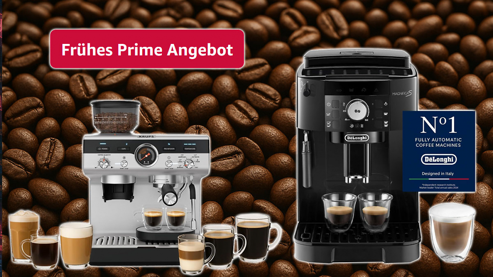 Zum Prime-Day-Preis rausgebrüht: Tausendfach gekaufte De'Longhi Magnifica und Siebträgermaschine von Krups