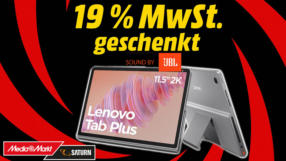 Bestseller mit JBL-Surround-Sound | Nur noch bis Montag gibt's das Lenovo Tab Plus günstig wie nie