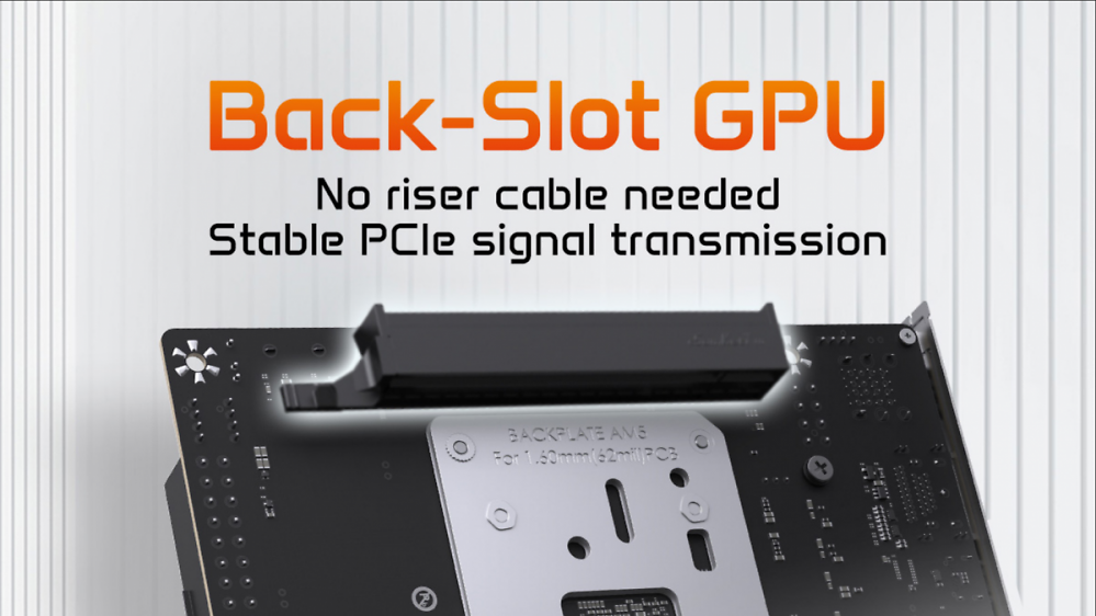 Sockel AM5: B850-Mainboard mit rückseitigem PCIe-Steckplatz