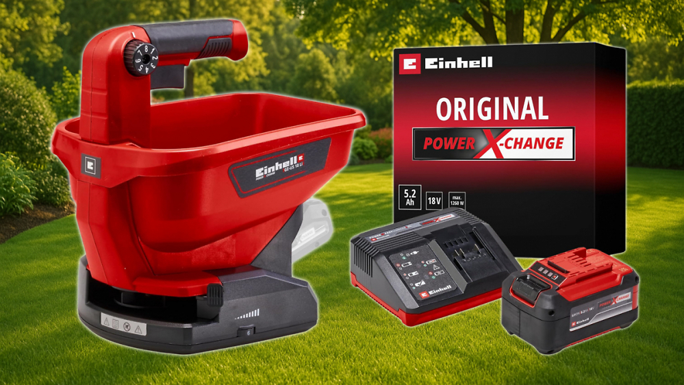 Einhell räumt ab: 18V Akku-Streuer für Salz, Dünger und Samen schießt bei Amazon für 37,75 € durch die Charts
