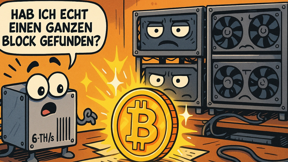 Hobby-Miner knackt Bitcoin-Block mit nur 6 TH/s - Trefferchance wohl 1 zu 180 Millionen