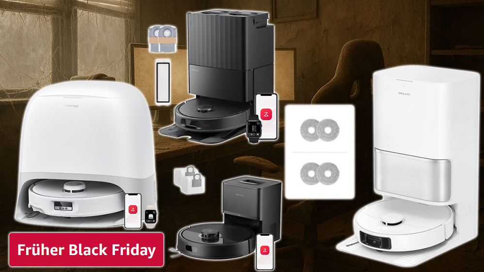 Krass: Bereits auf tiefsten Amazon-Preis gefallener Roborock Curv erneut 100 € billiger, neuer Dreame auch zum Black-Friday-Preis