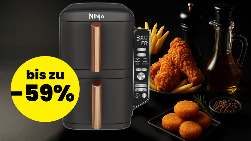Letzte Chance mit 59 % Rabatt: Amazon knallt Heißluftfritteusen von Ninja, Philips, Tefal & mehr raus