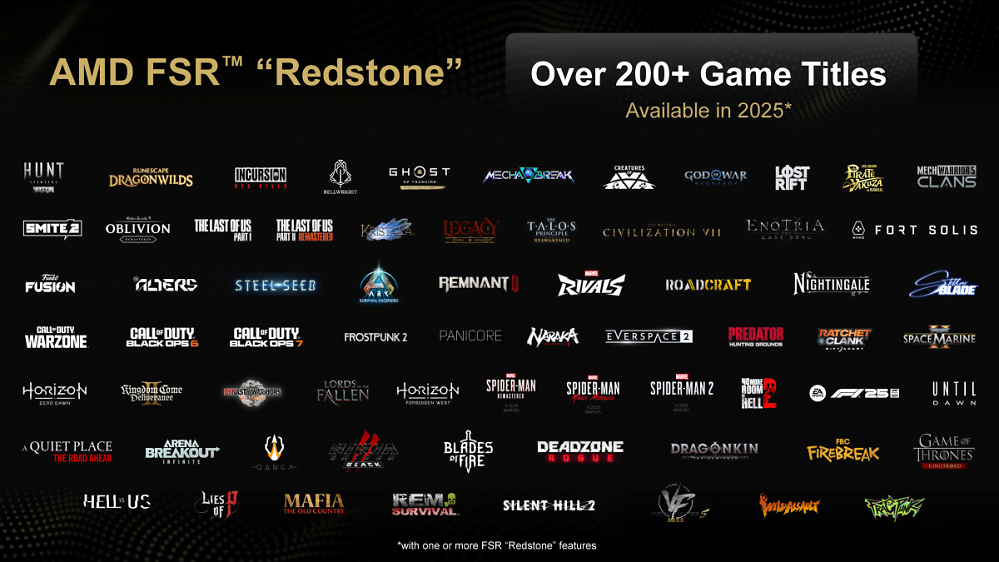 FSR Redstone: Diese Spiele unterstützen ML-basiertes Upscaling und Frame Generation