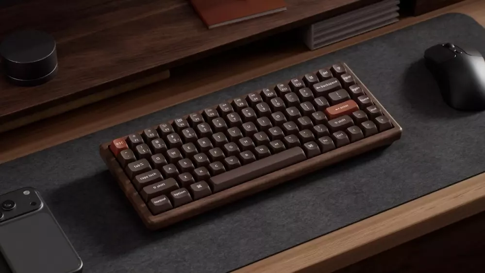 Keychron K2 HE: Mechanische Tastatur kommt als Sonderedition im Walnuss-Gehäuse
