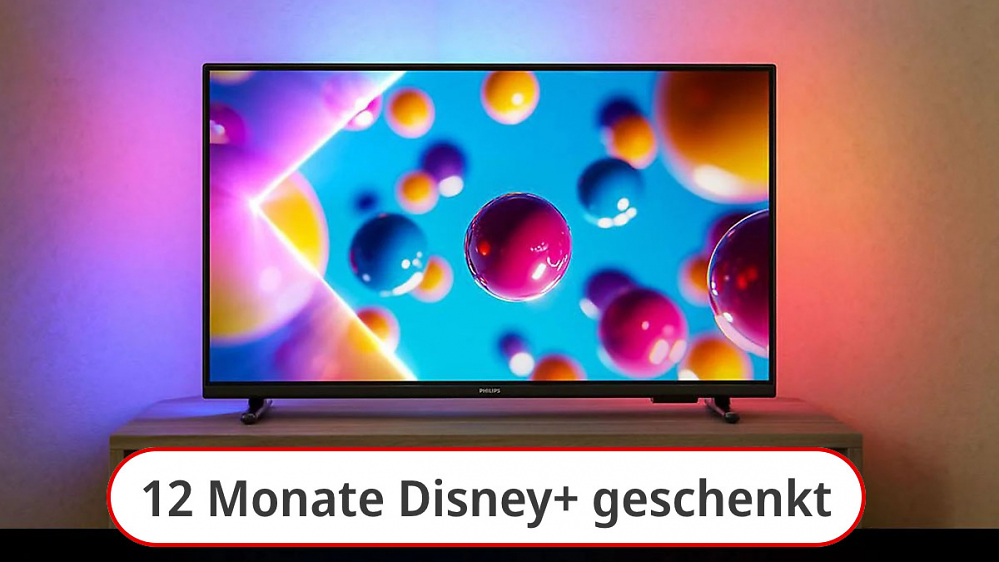 Amazon kontert Riesen-Rabatte bei MediaMarkt: Philips Ambilight TVs ab 199€ - gratis dazu gibt's 12 Monate Disney+