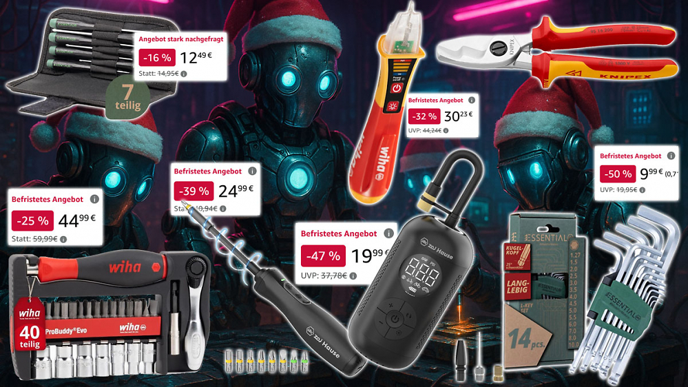 Amazon verheizt ab 10 €: Wiha Akku-Luftpumpe, Schrauber, Phasenprüfer, Bit-Sets, Kabelschere, Stiftschlüssel