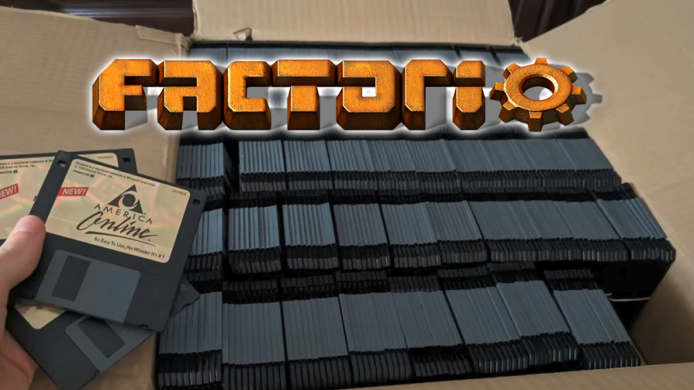 Factorio: YouTuber bringt Aufbauspiel auf 1.250 Disketten zum Laufen - mit einer Woche Ladezeit